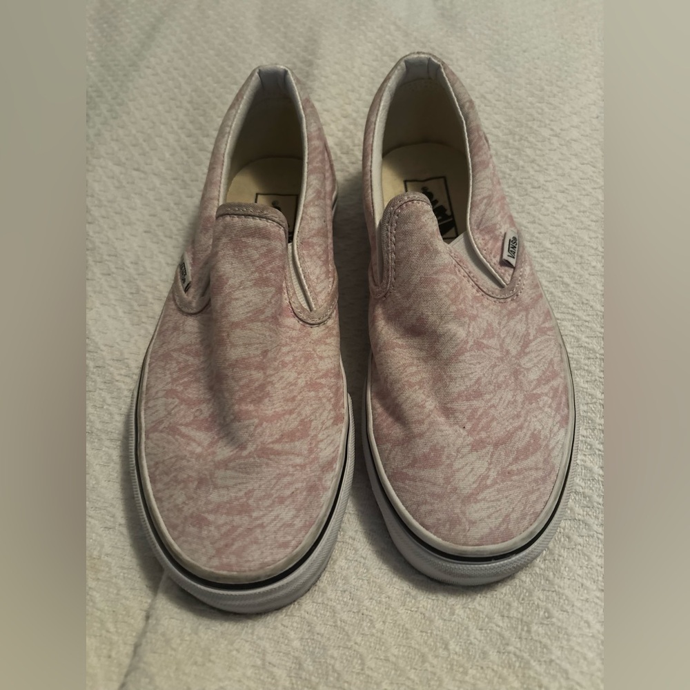 Pink and white Vans